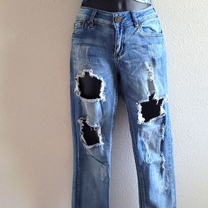 Indigo Rein Distressed Blue Jeans